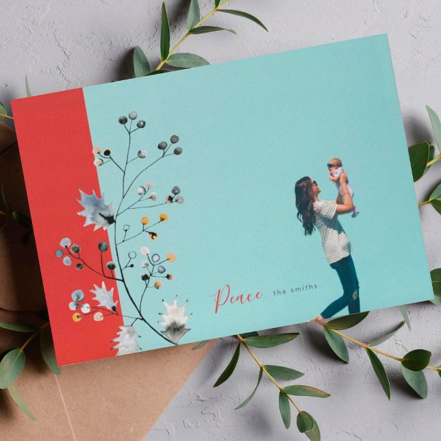 Tarjeta Festiva Navidades de paz moderna, amor por la paz o alegrí (Subido por el creador)