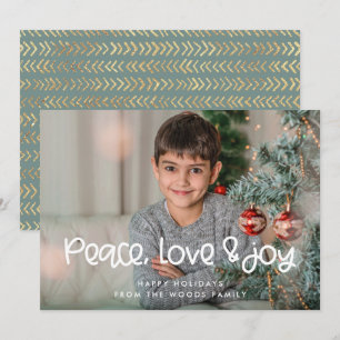 Tarjeta Festiva Navidades de Peace Love Joy Cute