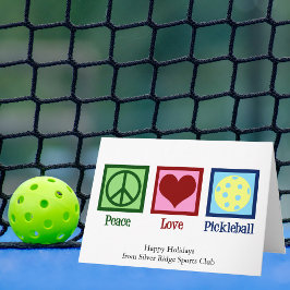 Tarjeta Festiva Navidades de Peace Love Pickleball Cute