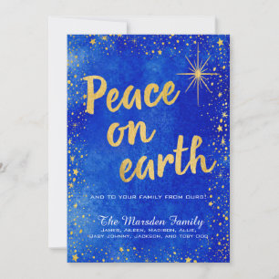 Tarjeta Festiva Navidades de Peace On Earth 3 Photo Personalizados