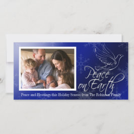 Tarjeta Festiva Navidades de Peace on Earth Blue Dove