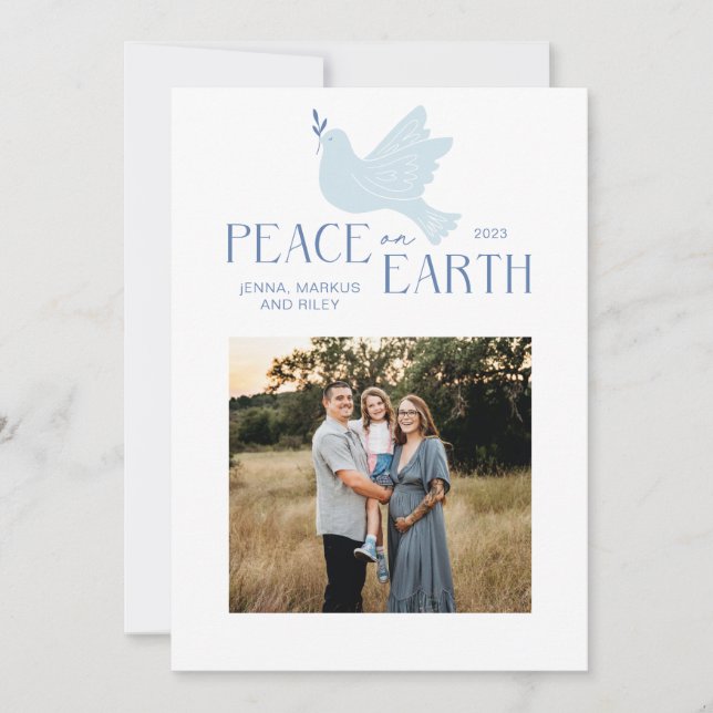 Tarjeta Festiva Navidades de Peace on Earth Dove (Anverso)