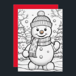 Tarjeta Festiva Navidades de pelo acuarela snowman agregar mensaje<br><div class="desc">Cuidados Navidades acuarela snowman añadir mensaje a los niños tarjeta de vacaciones</div>