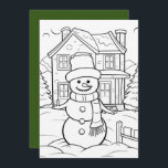Tarjeta Festiva Navidades de pelo acuarela snowman agregar mensaje<br><div class="desc">Cuidados Navidades acuarela snowman añadir mensaje a los niños tarjeta de vacaciones</div>