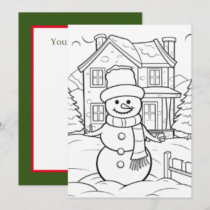Tarjeta Festiva Navidades de pelo acuarela snowman agregar mensaje