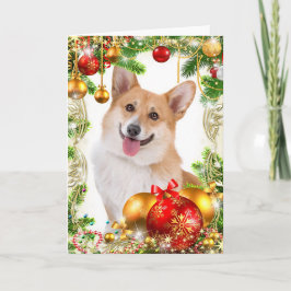 Tarjeta Festiva Navidades de Pembroke Welsh Corgi