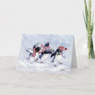 Tarjeta Festiva NAVIDADES de PENGUIN