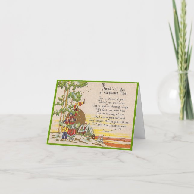 Tarjeta Festiva Navidades de pensamiento (Anverso)