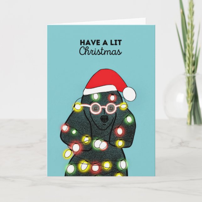 Tarjeta Festiva Navidades de pepino negro (Anverso)