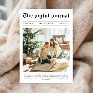Tarjeta Festiva Navidades de periódico único: ¡Qué foto al año!