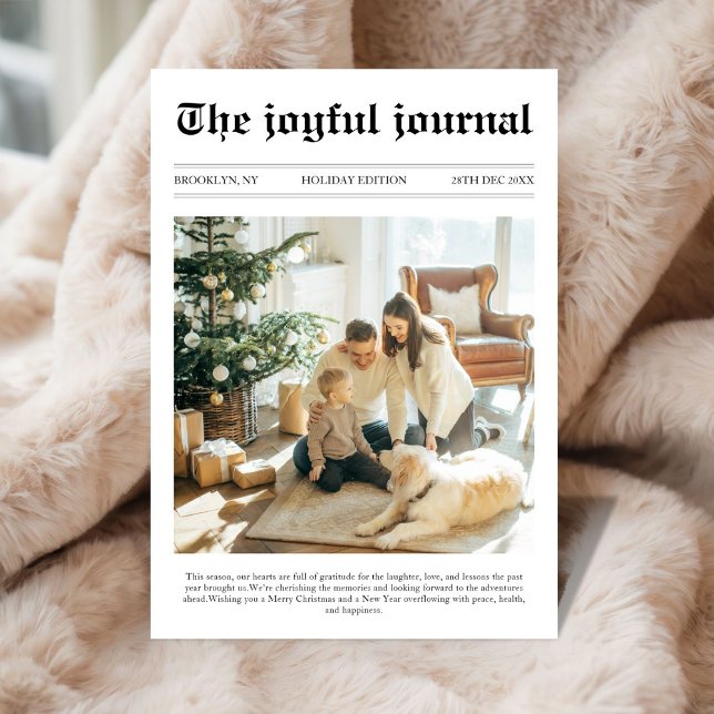 Tarjeta Festiva Navidades de periódico único: ¡Qué foto al año! (Subido por el creador)