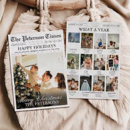 Tarjeta Festiva Navidades de periódicos publican fotos de un año