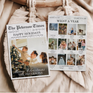 Tarjeta Festiva Navidades de periódicos publican fotos de un año