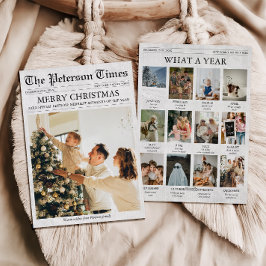 Tarjeta Festiva Navidades de periódicos revisan año tras año