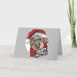 Tarjeta Festiva Navidades de perro de Guay Pug