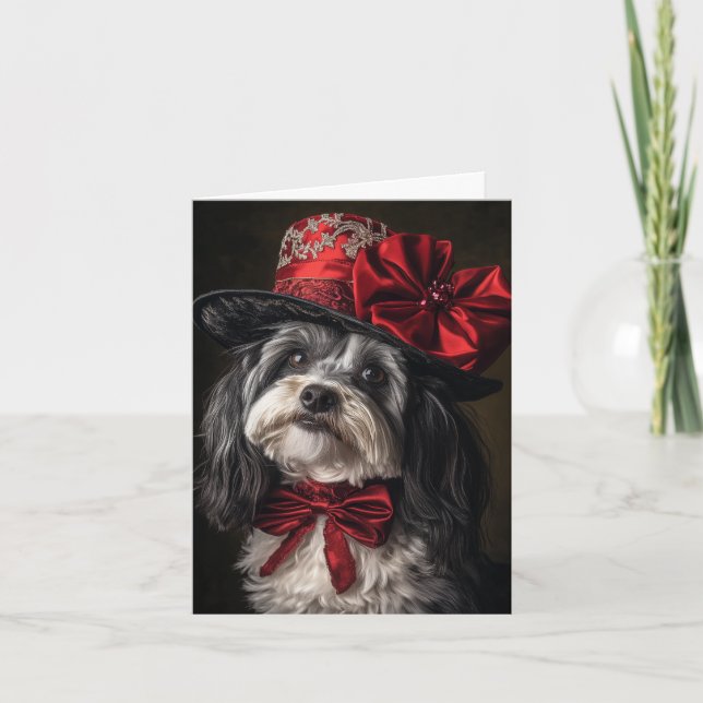 Tarjeta Festiva Navidades de perro de La Habana de Victoria (Anverso)