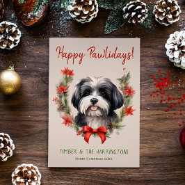Tarjeta Festiva Navidades de perro de La Habana Felices Pawlidays 
