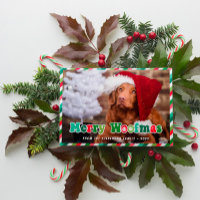 Navidades de Perro de Madera Roja Verde Retro Merr