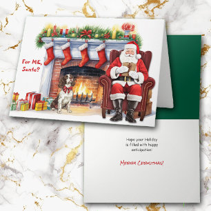 Tarjeta Festiva Navidades de perro de Santa Elena Springer