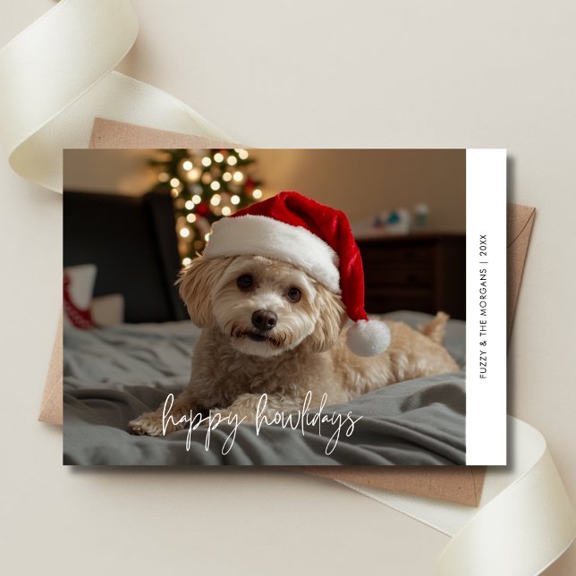 Tarjeta Festiva Navidades de perro superpuesta foto feliz Mascota  (Subido por el creador)