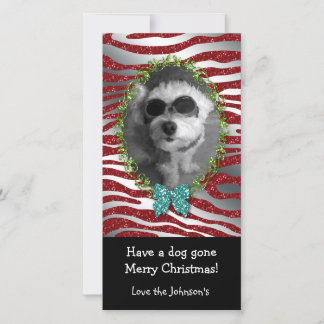 Tarjeta Festiva Navidades de perros adormecimiento fotográfico Pur