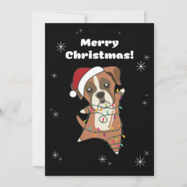 Tarjeta Festiva Navidades de perros boxeadores niegan a perros de