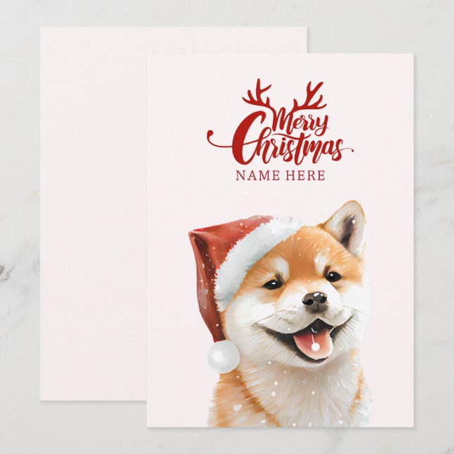 Tarjeta Festiva Navidades de perros chiítas (Anverso / Reverso)