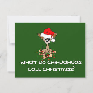 Tarjeta Festiva Navidades de perros de Chihuahua