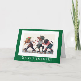 Tarjeta Festiva Navidades de Perros de Dachshund