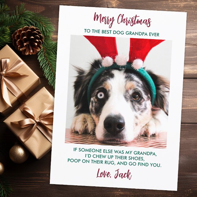 Tarjeta Festiva Navidades de perros divertidos Personalizado abuel (Subido por el creador)