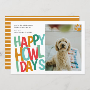 Tarjeta Festiva Navidades de perros felices y personalizados de Ho