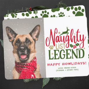 Tarjeta Festiva Navidades de perros graciosos y personalizados con