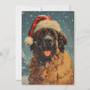 Tarjeta Festiva Navidades de perros Leonberger