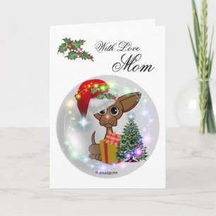 Tarjeta Festiva Navidades de perros mousy