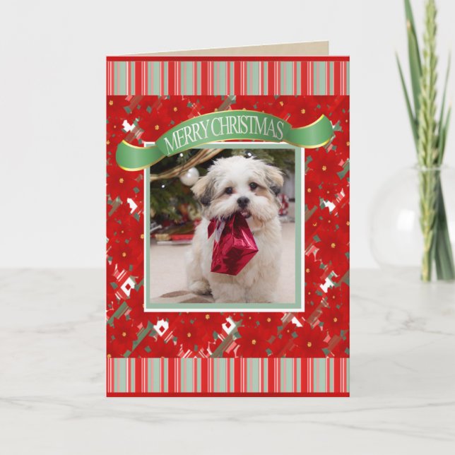 Tarjeta Festiva Navidades de perros Personalizados (Anverso)
