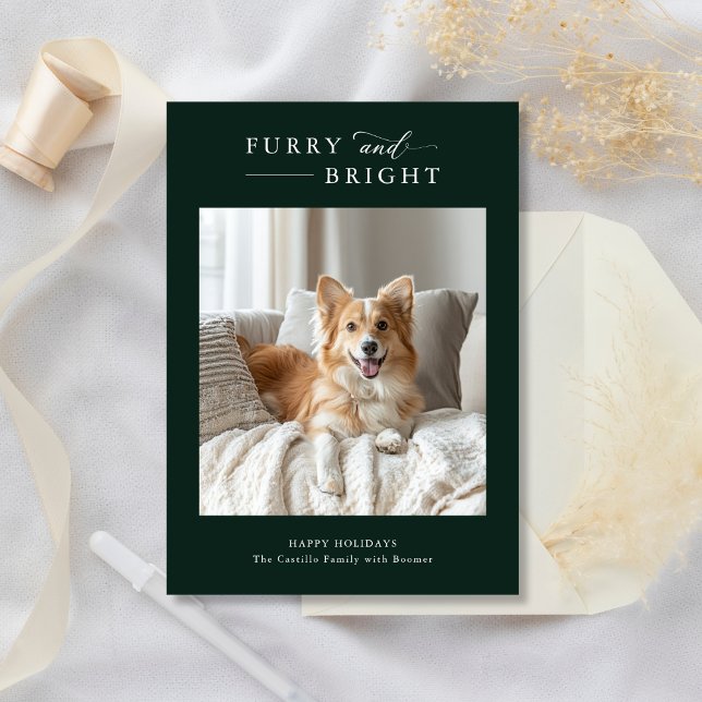 Tarjeta Festiva Navidades de perros simples y brillantes 2 Fotogra (Subido por el creador)