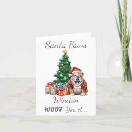 Tarjeta Festiva Navidades de personalizable Bulldog inglés de perr