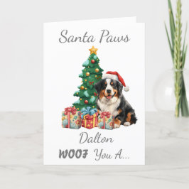 Tarjeta Festiva Navidades de personalizable Perro Bernese Montaña