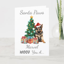 Tarjeta Festiva Navidades de personalizable Perro Pastor Alemán