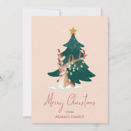 Tarjeta Festiva Navidades de personalizable venados