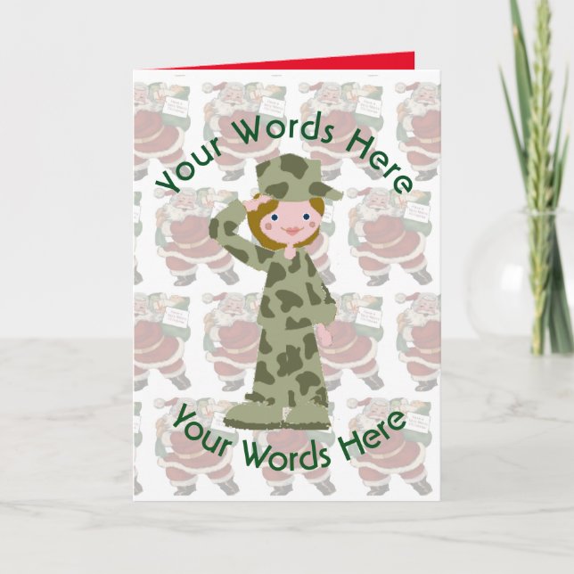 Tarjeta Festiva Navidades de Personalizado de soldados de juguete  (Anverso)