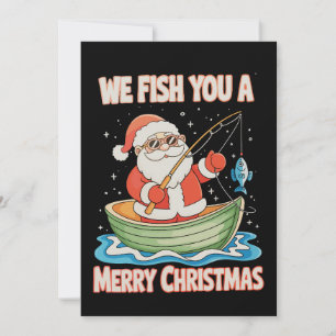 Tarjeta Festiva Navidades de pesca de Santa Lucía pescadora Navida