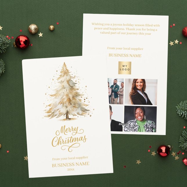 Tarjeta Festiva Navidades de pinares de la nieve del árbol beige f (Subido por el creador)