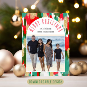 Tarjeta Festiva Navidades de pincel brillante de arte fotográfico 