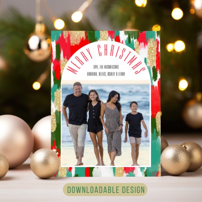 Tarjeta Festiva Navidades de pincel brillante de arte fotográfico  (Subido por el creador)