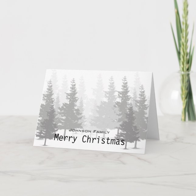 Tarjeta Festiva Navidades de Pine Forest (Anverso)
