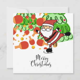 Tarjeta Festiva Navidades de ping pong con Santa Claus