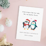 Tarjeta Festiva navidades de pingüino románticos divertidos vacaci<br><div class="desc">linda tarjeta de amor romántica para tu novio/novia,  esposo,  esposa para expresar tu amor durante las vacaciones,  eres mi pingüino. ¡personalizar cualquier nombre/texto!</div>