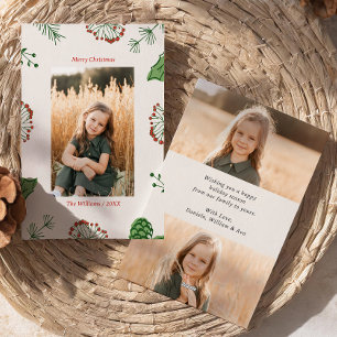 Tarjeta Festiva Navidades De Pino Mistletoe De Mano Rústica 3 Foto