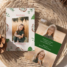 Tarjeta Festiva Navidades De Pino Mistletoe De Mano Rústica 3 Foto